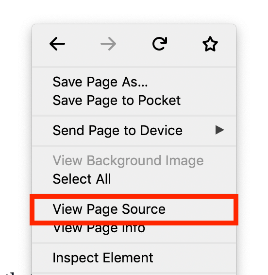 View Page Source on Firefox